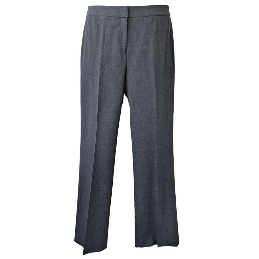 LAFAYETTE 148 New York Gray Straight Leg Stretch Wool Pants Size 10